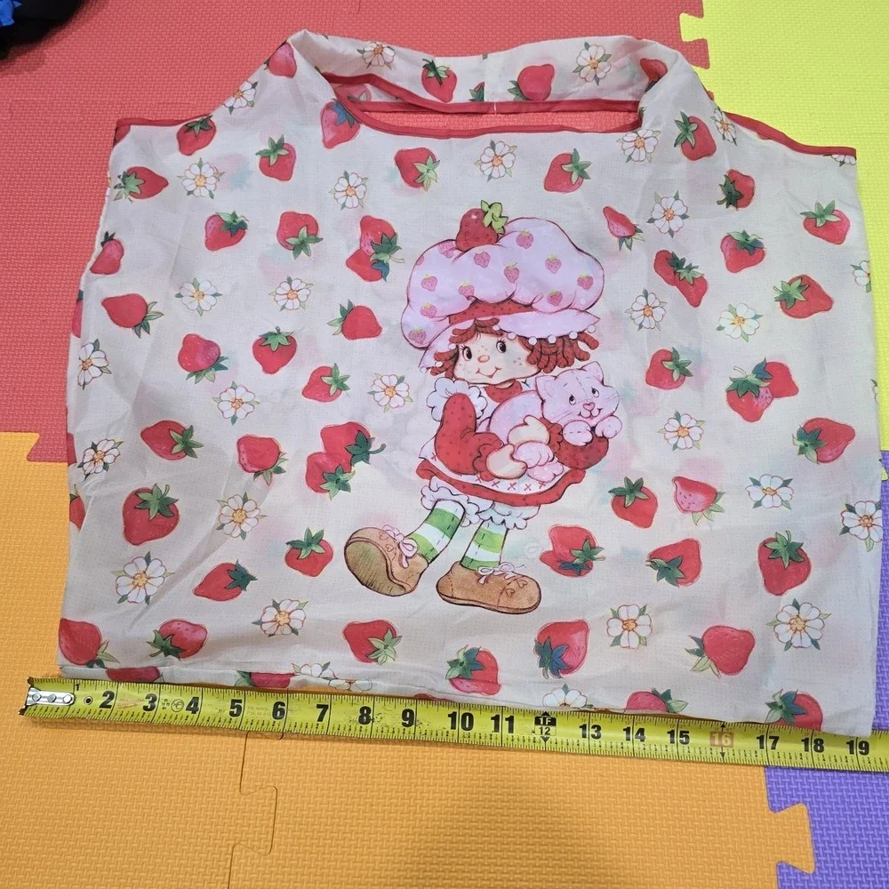 Vintage Strawberry Shortcake Reusable Shopping Tote Bag - Classic 80s Graphics -